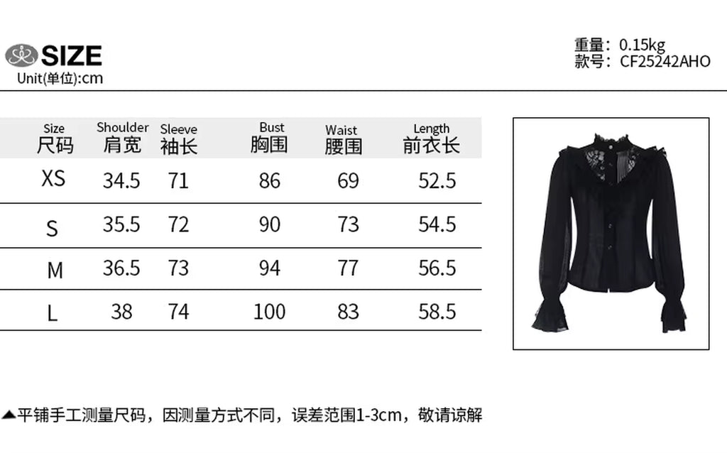 Gothic Blouse Black Long Sleeve Sexy Slim Tees 2026 New Goth Y2K Grunge Punk Lolita Elegant Sweet Halloween Woman Clothing