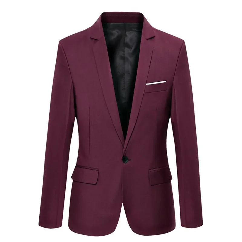 Blue Men Blazers Work Office 2025 Men Tuxedos for Formal Occasions Pockets Coat Blazers Male Custom Men'S Business Slim Blazers