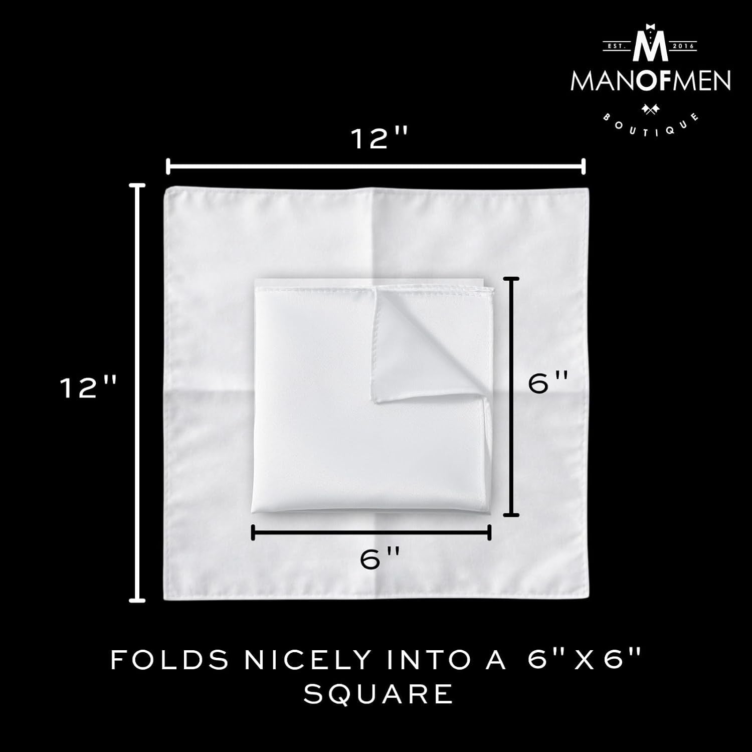 Pocket Squares for Men, Satin Pocket Square, Solid Color Handkerchief for Suits & Tuxedos, Wedding, Party