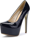 Women'S Hidden Platform Stiletto High Heels Slip on Pumps