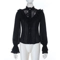 Gothic Blouse Black Long Sleeve Sexy Slim Tees 2026 New Goth Y2K Grunge Punk Lolita Elegant Sweet Halloween Woman Clothing