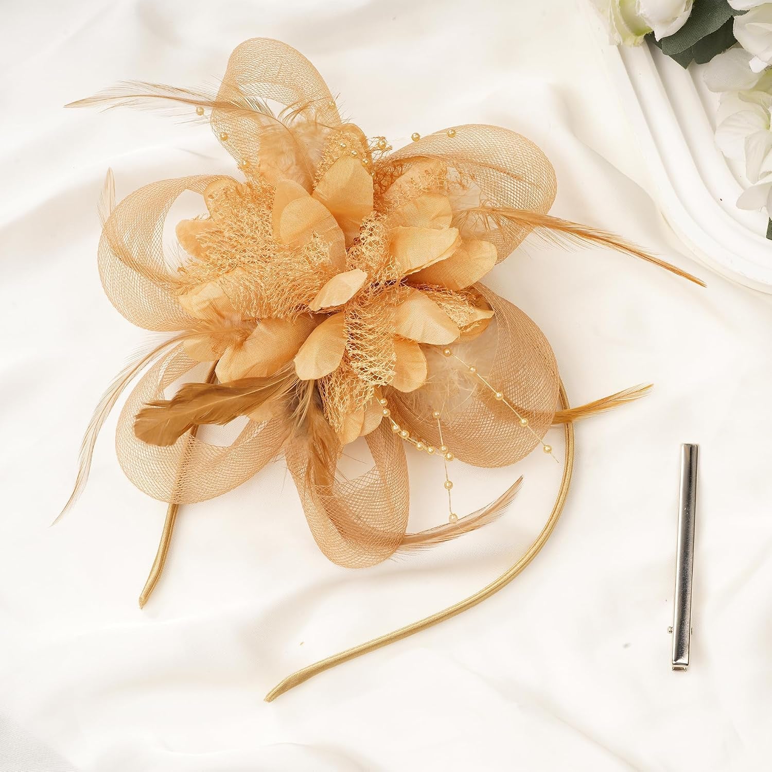 Tea Party Hats for Women Fascinators Hats Vintage Headband Tea Party Accessories for Wedding Cocktail Dresses