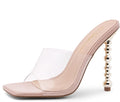 Women’S Clear Rhinestone Bow Heels – Double Bowknot & Adjustable Ankle Strap | Crystal Stiletto High Heels with Square Open Toe for Wedding & Party
