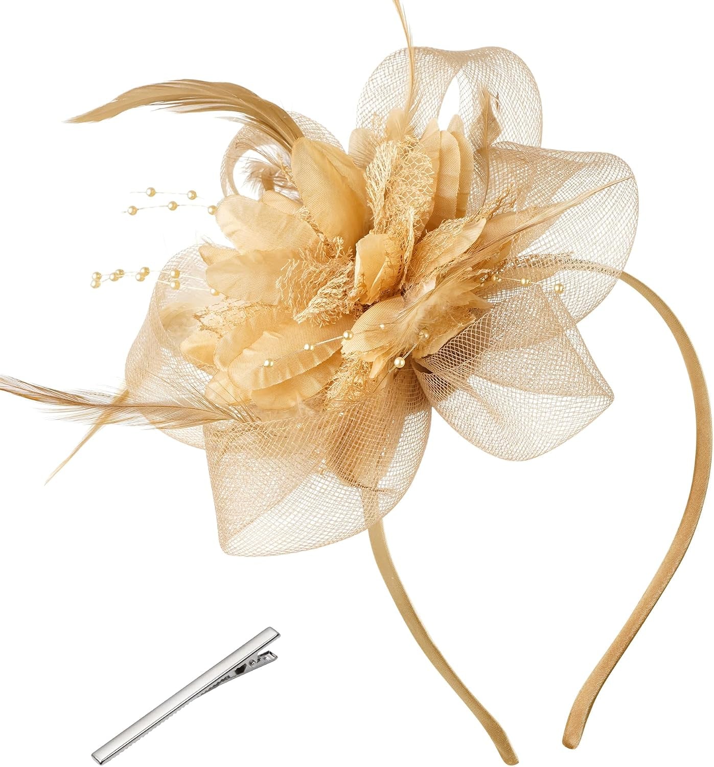 Tea Party Hats for Women Fascinators Hats Vintage Headband Tea Party Accessories for Wedding Cocktail Dresses