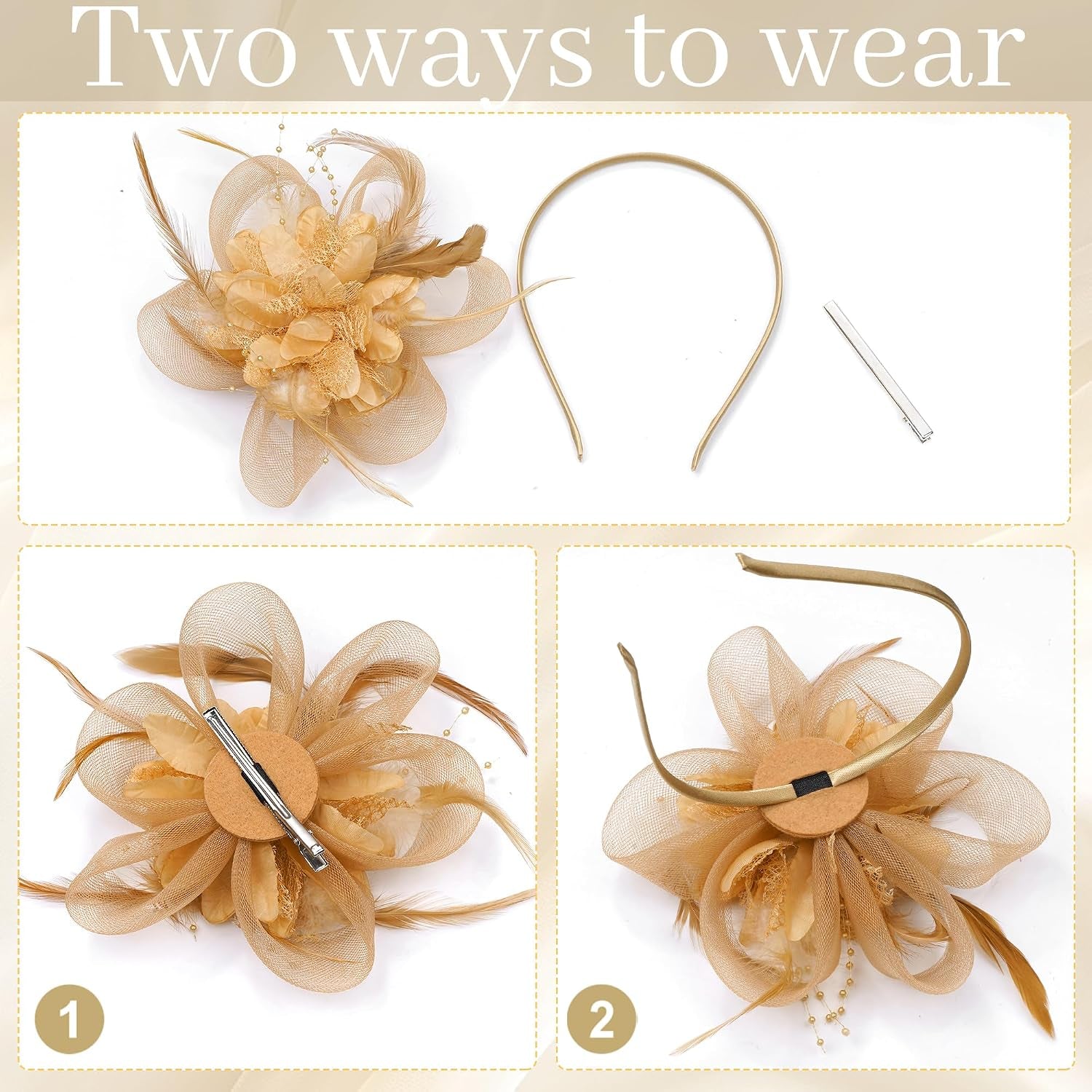 Tea Party Hats for Women Fascinators Hats Vintage Headband Tea Party Accessories for Wedding Cocktail Dresses