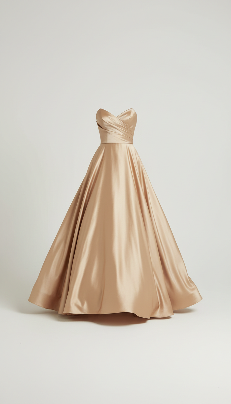 Champagne Silk Evening Gown