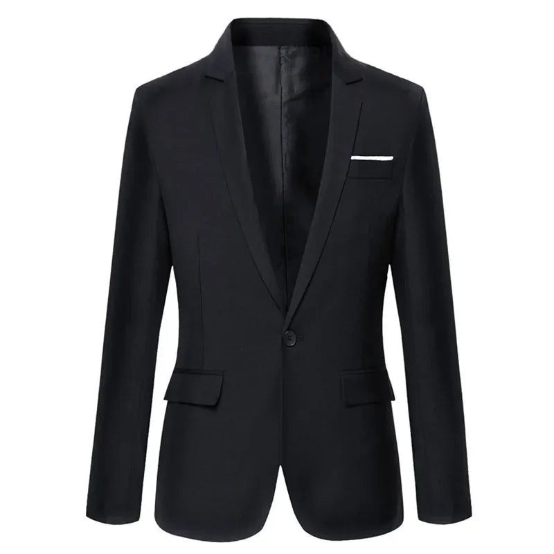Blue Men Blazers Work Office 2025 Men Tuxedos for Formal Occasions Pockets Coat Blazers Male Custom Men'S Business Slim Blazers