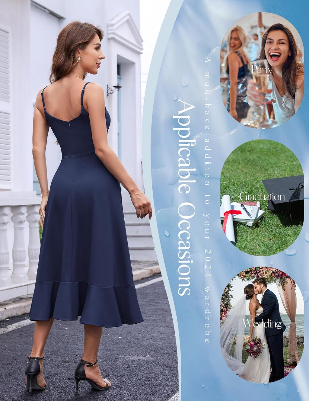 Women'S Cocktail Dresses, Formal Wedding Guest Graduation Party High Low Dress