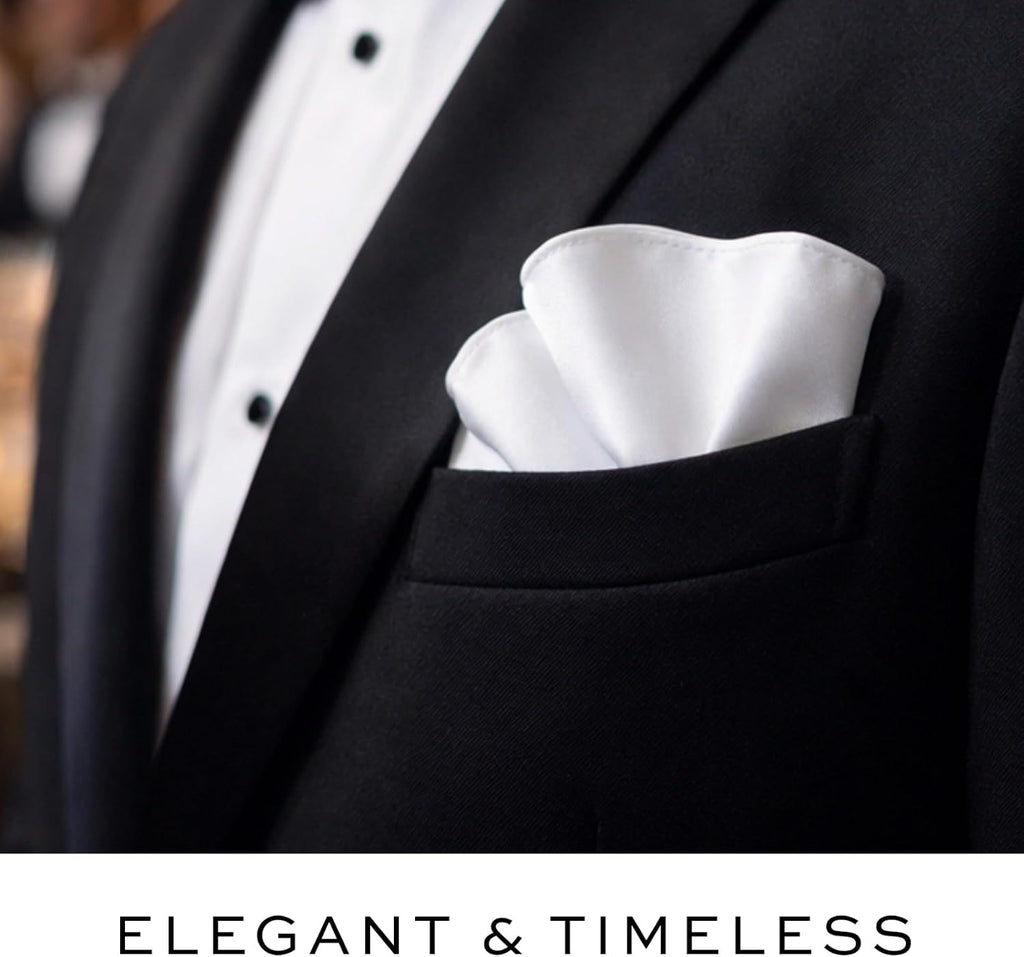 Pocket Squares for Men, Satin Pocket Square, Solid Color Handkerchief for Suits & Tuxedos, Wedding, Party