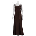 Lace-Up Spaghetti Strap Dresses Vestidos Largos Mujeres Backless Sleeveless Brown Satin Casual Women'S Summer Maxi Dress