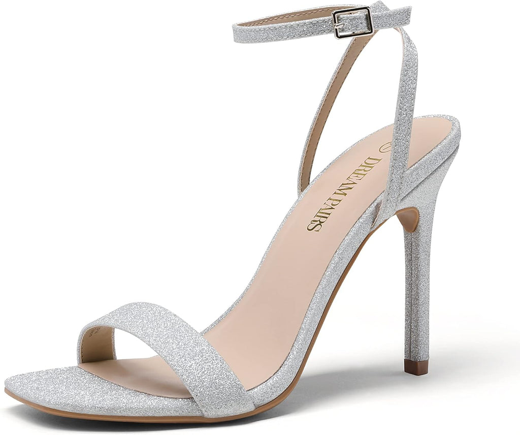 Women’S High Stilettos Open Square Toe Ankle Strap Heels Sexy Comfort Strappy Dress Shoes Wedding Bridal Pumps Sandals