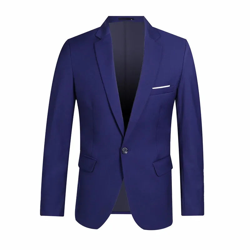 Blue Men Blazers Work Office 2025 Men Tuxedos for Formal Occasions Pockets Coat Blazers Male Custom Men'S Business Slim Blazers