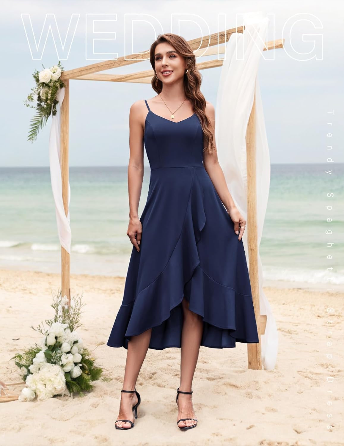 Women'S Cocktail Dresses, Formal Wedding Guest Graduation Party High Low Dress